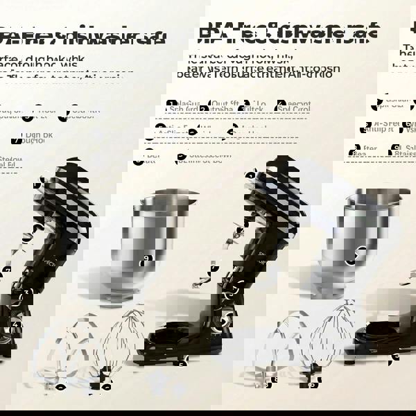 Spector Electric Food Stand Mixer 8L Stainless Steel Mixing Bowl 1300W 10 Speeds