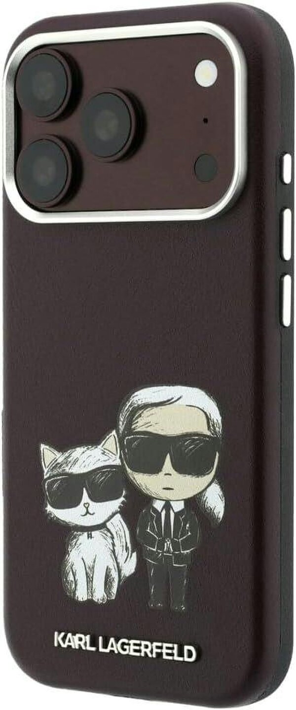 Karl Lagerfeld Smooth PU Leather Case with Sketch Print and MagSafe for iPhone 17/18 Pro 6.3" Burgundy - KLHMP18L6PWKCIDR