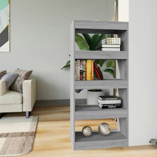Berkfield Book Cabinet/Room Divider Grey Sonoma 60x30x135 cm Engineered Wood