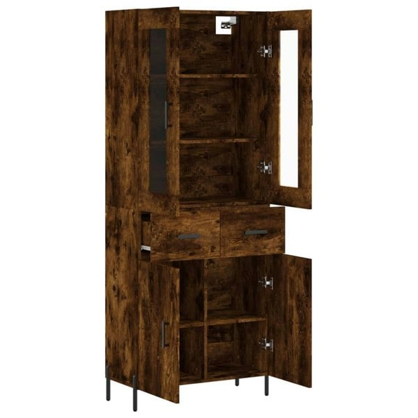Berkfield Highboard Smoked Oak 69.5x34x180 cm Engineered Wood