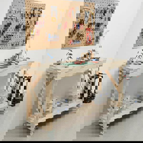 Arbor Garden Solutions Acorn Wooden Workbench With Wheels