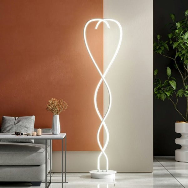 Living Room Standing Light Decorative Swirling LED Floor Lamp Floor Lamps Living and Home White