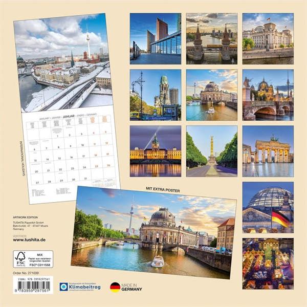 Europe Berlin Calendar 2027, Wall Calendars, Month To View, Travel, Gift