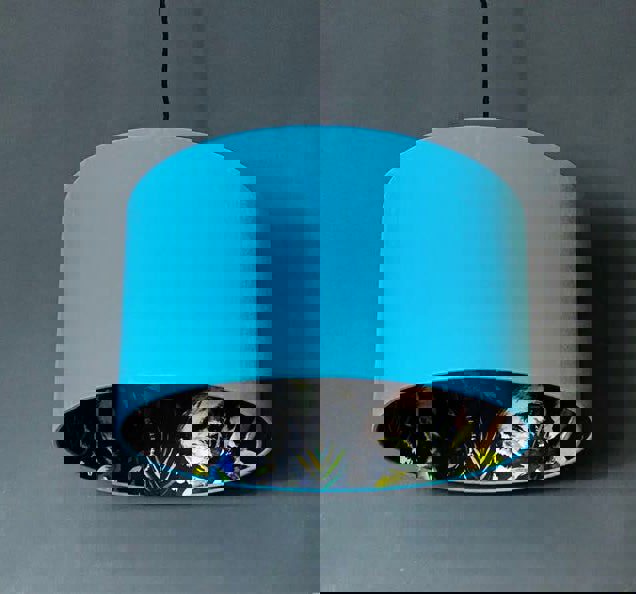 Love Frankie Midnight Blue Lemur Silhouette Lampshade in Sky Blue