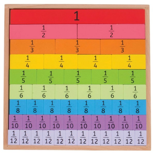 Bigjigs Toys BJ229 Wooden Fractions Tray