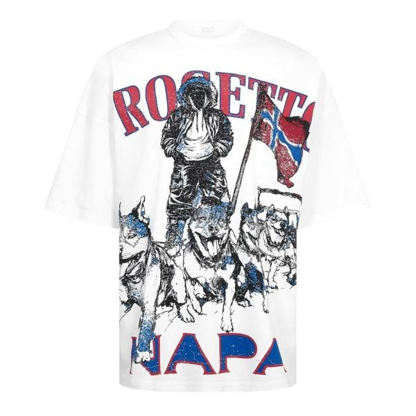 Napapijri Unisex Adult PDF Graphic Print T-Shirt - White/Red - 