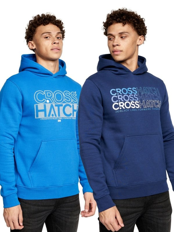 Crosshatch Larmen Hoodie 2pk Navy/Blue