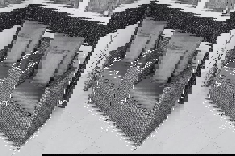 Giardino Havana 2 Seat Modular Sofa Rattan Garden Bistro Balcony Furniture Set Outdoor Drinks Cooler Table