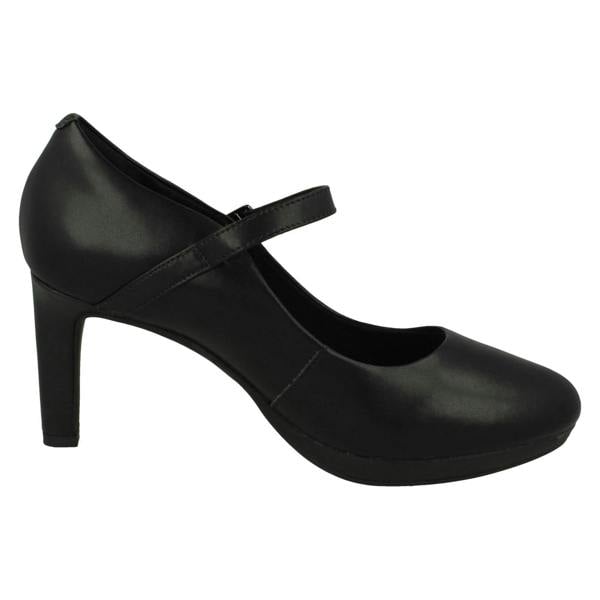 Clarks Ladies Clarks Platform Heeled Mary Jane Style Court Shoes Ambyr Shine