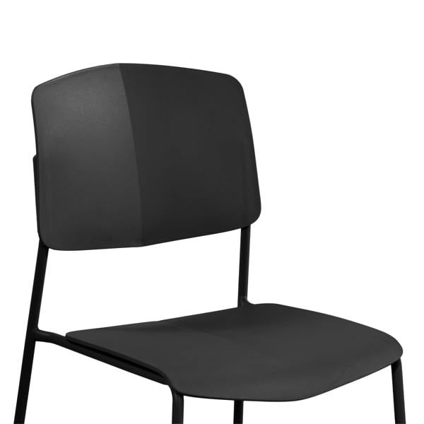 Core Products Set of Four Stackable Academy Black Kitchen Dining Chiars