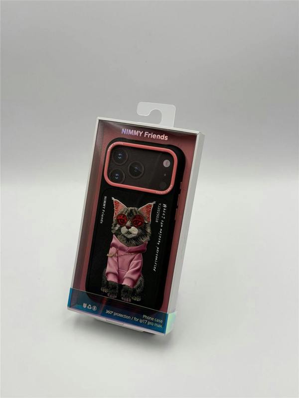 Nimmy Friends Nimmy Glasses Cool Cat Case with MagSafe for iPhone 17 Pro Max 6.9" Black Pink - N-YJ-IP17-PRO-MAX-018