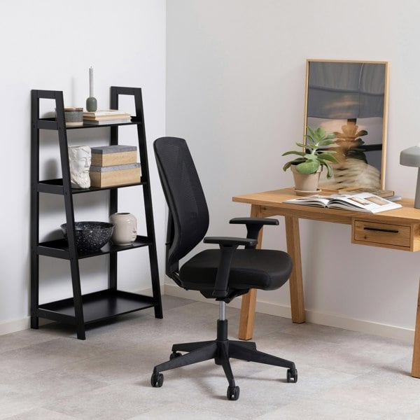 Furniture To Go Wally Bookcase with 4 Shelves in Black
