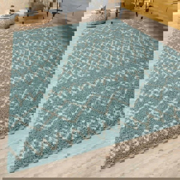 Moroccan shaggy rug rich texture and elegant design floor-heating compatible