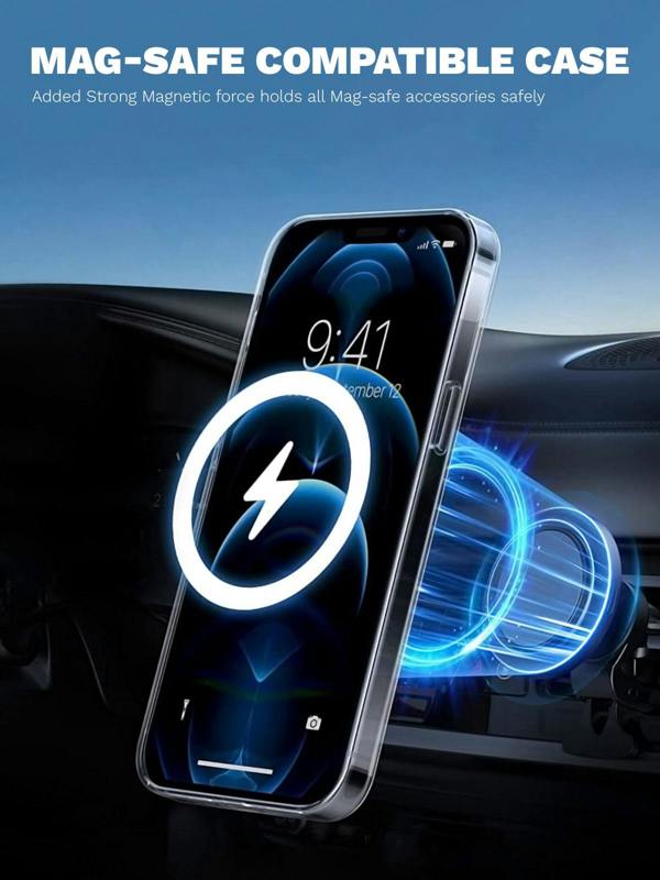 ULTRICS Magnetic Case for iPhone 12 Series, MagSafe Compatible Clear Shockproof Phone Cover