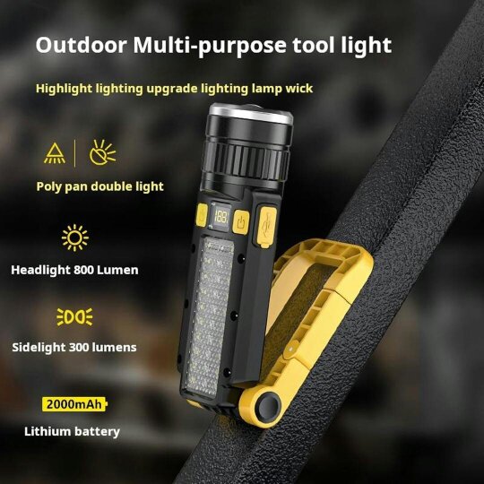 Havendro Multi Function Portable LED Torch Flashlight USB Rechargeable Light