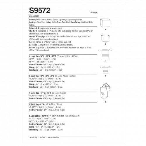 Simplicity Sewing Pattern 9572, Accessories OS (One Size Only) - Intermediate