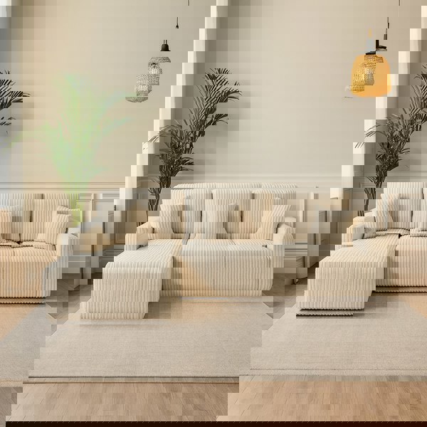 Furnishings For Less Vinci Soft Chunky Jumbo Cord 4 Seater Corner Sofa