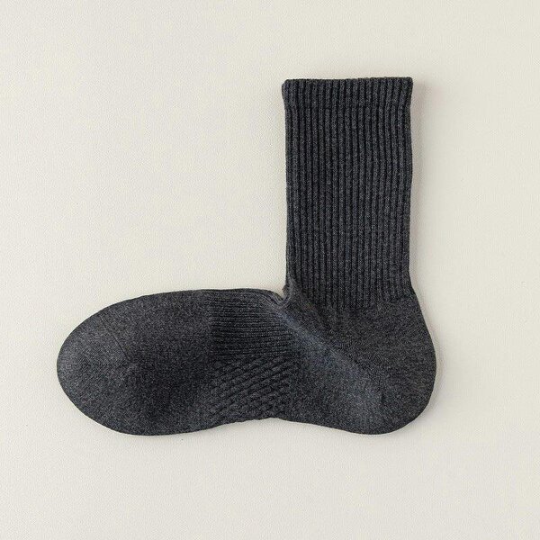 Anniou Men's Boneless Cotton Socks - F - dark-grey