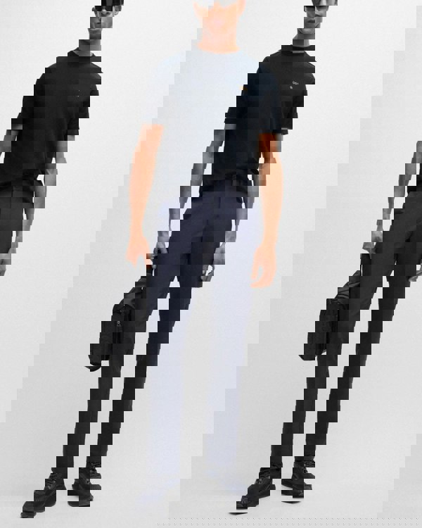 BOSS Green Tee Mens Stretch Cotton T-Shirt with Contrast Logo NOS - Dark Blue 401