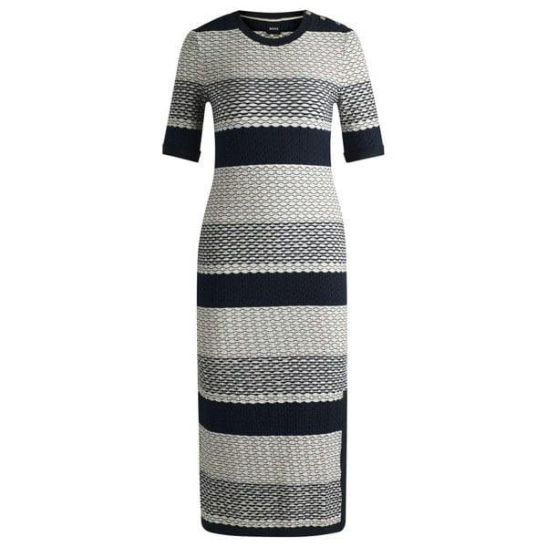 Boss Womens Etanah Stripe Structured Dress - Tortoiseshell