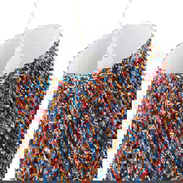 Colourful Pleated Cotton Fabric Lamp Shade with Ornate Floral Design Image 5