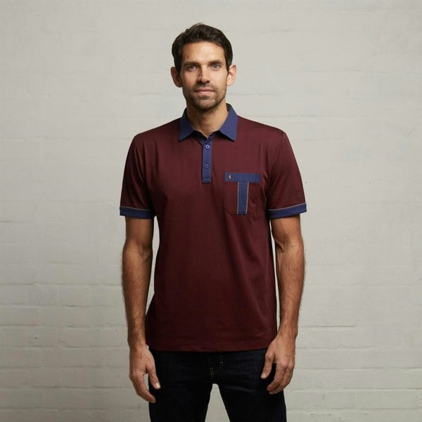Gabicci G53X10 Mens Short Sleeve Plated Jersey Polo Shirt Gabicci Classic - BERRY
