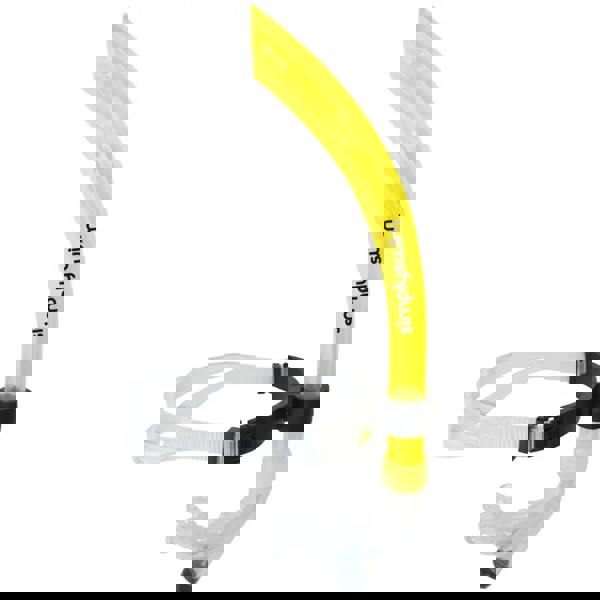 Simply Swim Frontal Centre Snorkel Junior in yellow with clear tube and adjustable strap