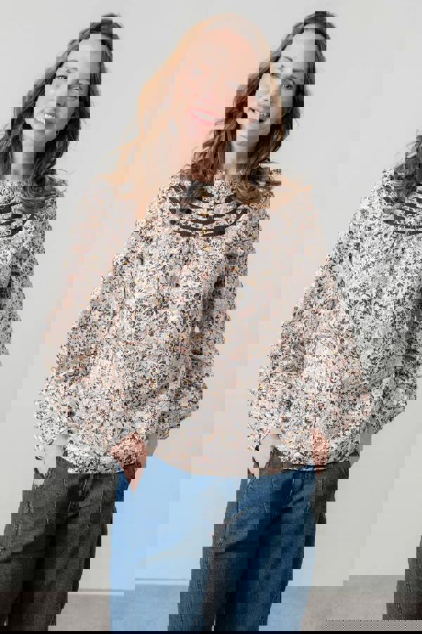 Lily & Me Luna Cotton Lace Insert Blouse Pink