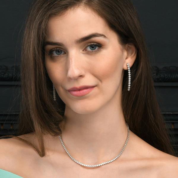 namana 925 Sterling Silver Bezel Set Tennis Necklace