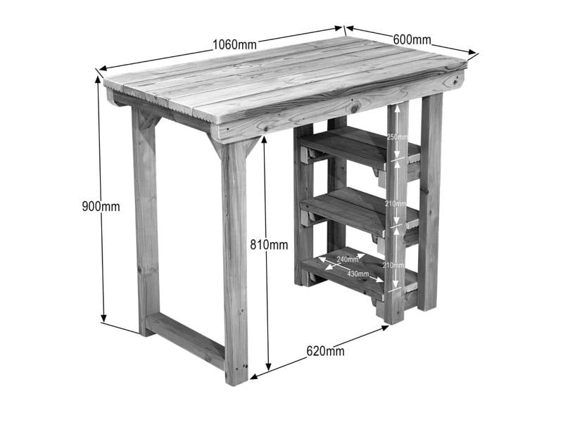 Garden Potting Table – 106cm Multi-Purpose Wooden Workbench ideal for Planting, Gardening, and Outdoor Storage