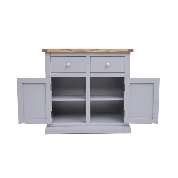 Cabinet Bits Rocca Grey 2 Drawer 2 Door Sideboard Brass Knob