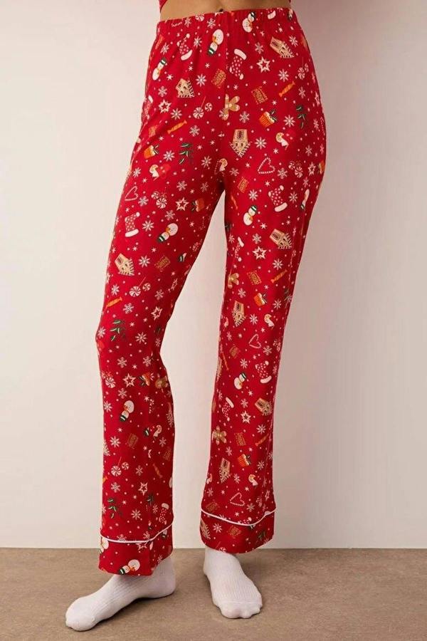 WOVCOR 2-Piece Christmas Themed Knit Pajama Set