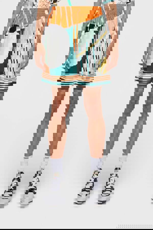 Casablanca Drawstring Silk Shorts Court Abstrait