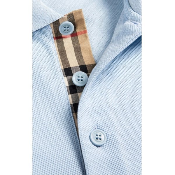 Burberry Branded Circle Logo Polo Shirt - Sky Blue