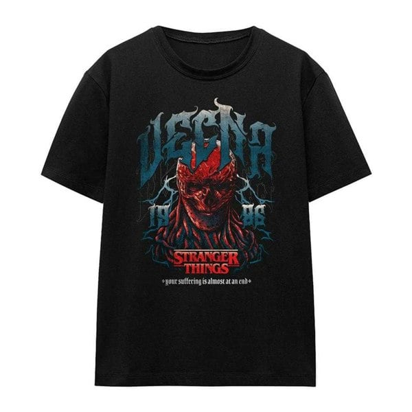 Stranger Things Womens Evil Band 86 Vecna T-Shirt - Black