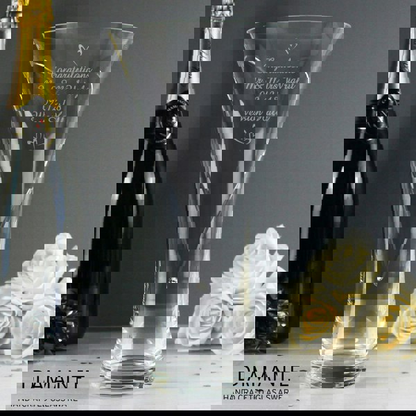 Personalised Memento Company Personalised Large Hand Cut Little Hearts Diamante Vase