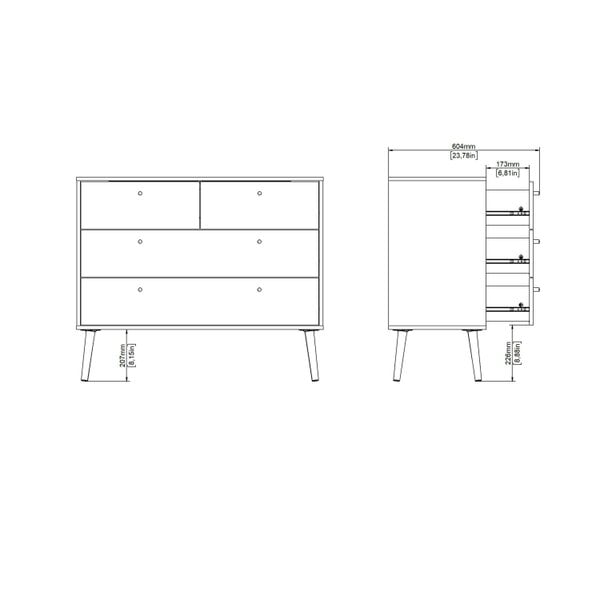 Wyld Haus Quietbloom White Wooden Chest 4 Drawers