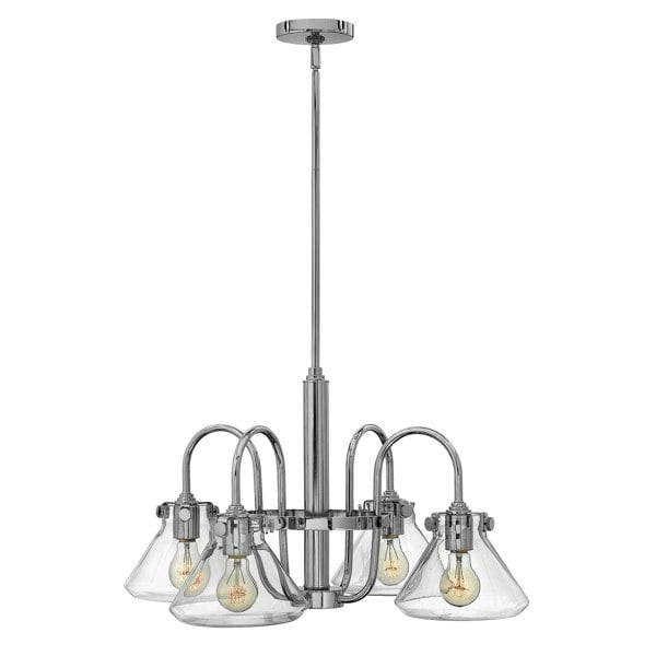 4 Bulb Chandelier Hanging Pendant LIght Chrome LED E27 100W Bulb Loops