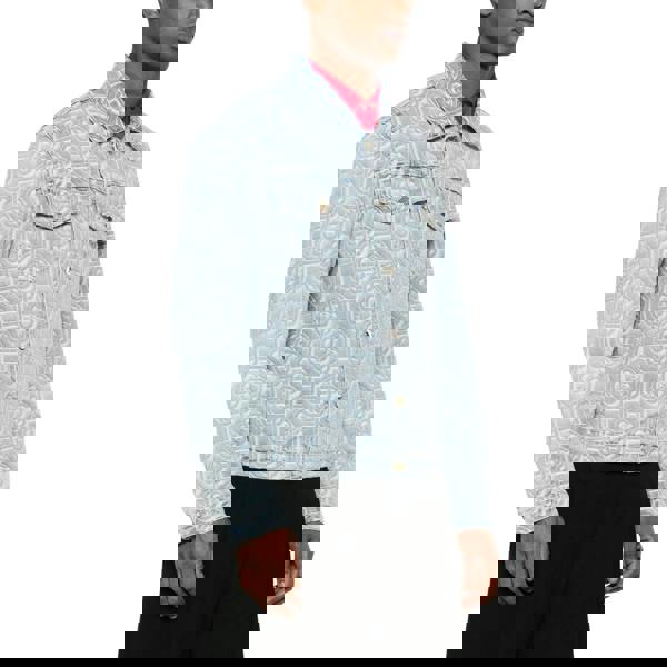 Casablanca Classic Monogram Bleached Blue Denim Jacket