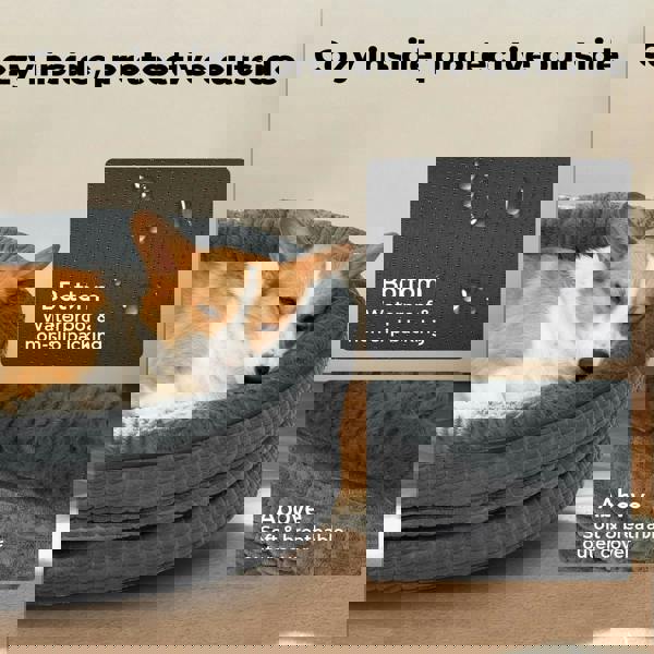 Skylos Orthopedic Plush Dog Bed Soft Washable Pet Bed Grey Cosy Cushion XXL Size