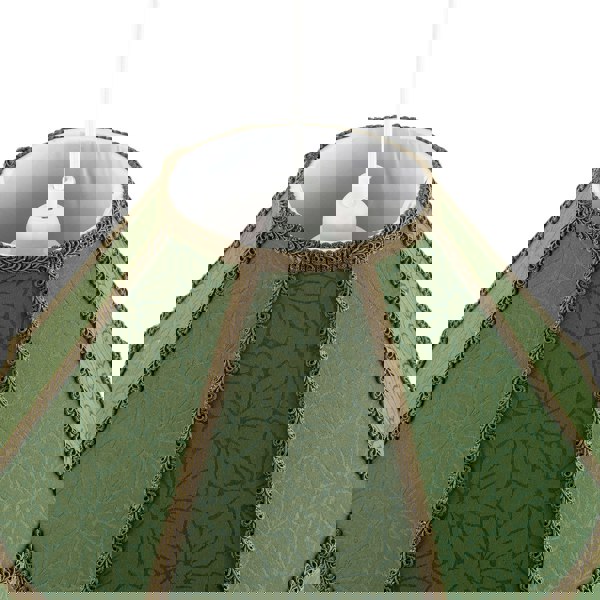 Classic Forest Green Floral Jacquard Victorian Empire Pendant Shade Image 5