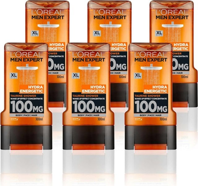 L'oreal Men Expert Shower Gel Hydra Energetic 300ml Pack of 6