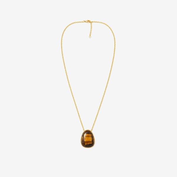 Uchi & Soto Nekomeishi Tigers Eye Pendant Necklace