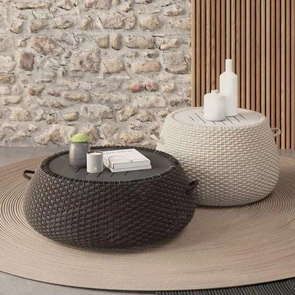 Eusden Rattan Outdoor Sofa Set, Outdoor Furniture-Weilai Concept-Coffee Table Set-Grey-No-Weilai Concept