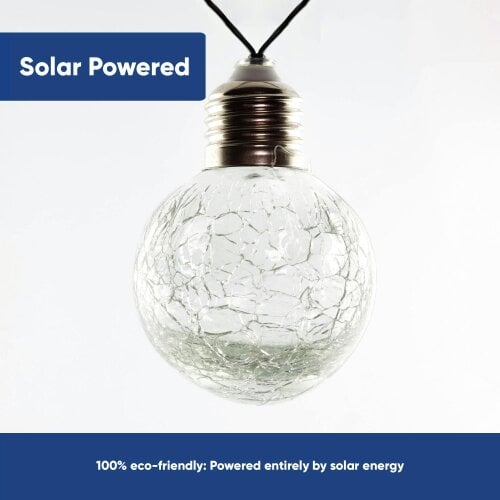 Gardenwize 10-Piece Solar Crackle Ball String Lights – Outdoor LED Garden Lights
