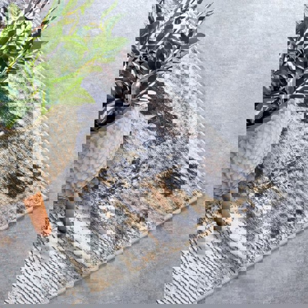 Shortpile Rug Anthracite Gold – Abstract Modern