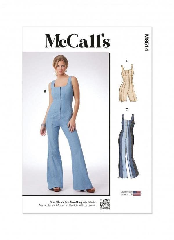McCalls 8514 Paper Sewing Pattern – Women's Jumpsuit, Intermediate