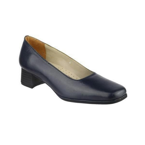 Amblers Walford Ladies Leather Court / Womens Shoes - Navy