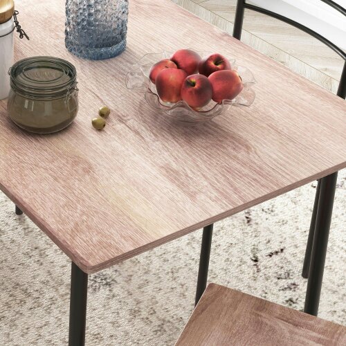 Wyld Haus Kaloro Metal And Wooden Black 5 Piece Space Saving Dining Table And Chair Set