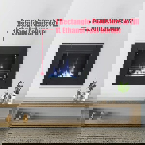 43'' W Surface Wall Mounted Bio-Ethanol Fireplace Black Fireplaces Living and Home